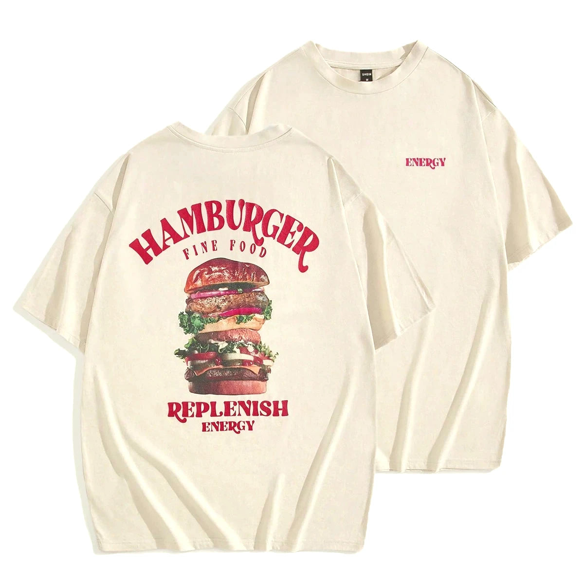 A Huge Hamburger T-Shirt Female Summer Comfortable Tee Shirts Breathable Soft Crewneck Top Women Casual Clothes A Huge Hamburger T-Shirt Female Summer Comfortable Tee Shirts Breathable Soft Crewneck Top Women Casual Clothes